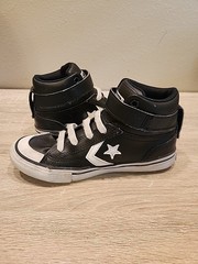Converse Pro Blaze Strap Hi Kids Sz 1 Shoes Black-White 763532C