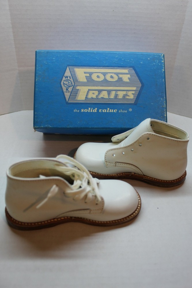Foot Traits Baby Shoes #0166 C9 Size 5 1/2 D In Original Box New Old Stock