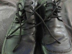 BOYS CHILD SIZE 4 1/2 DRESS SHOES SQUARE TOE LACE SMARTFIT BLACK