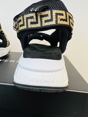 VERSACE Kids Mini Me Greca Neoprene Strap Sandals, Size 31 EU/13 Child US, $450