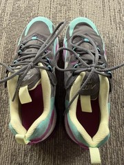 Nike Air Max 270 React Shoes Youth Size 4.5Y Gray Purple Sneakers BQ0103-007