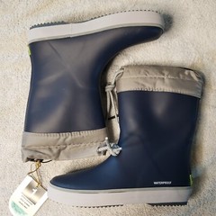 Western Chief Element Boots Kids 1 Navy Gray Waterproof Cozycore