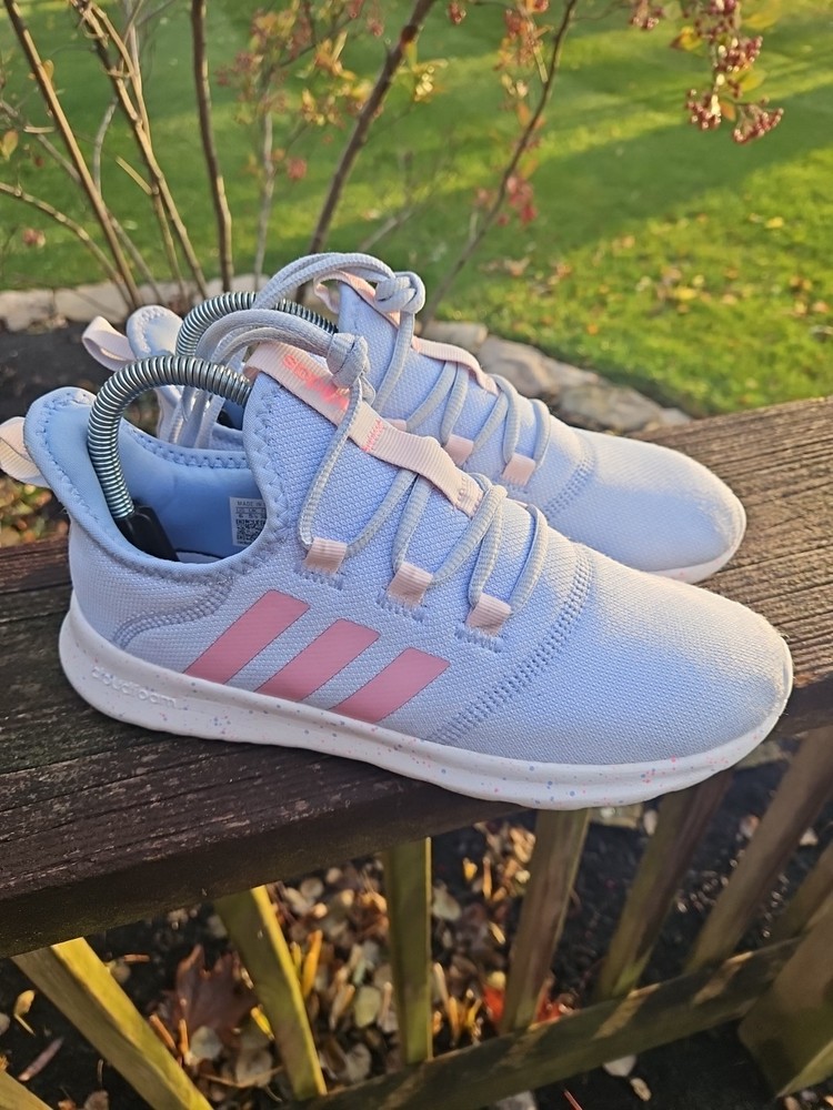 Adidas Cloudfoam Pure 2.0 Running Shoe US Size 6 Big Kid Blue Pink EUC
