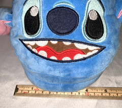 Disney STITCH Blue 3D Face Flush Slide-On Slippers Lilo & Stitch Size 7