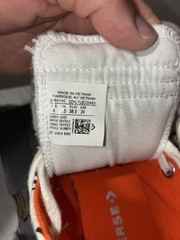 converse unt1tl3d hc white orange black high top unisex kids sneakers size 6