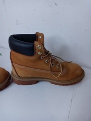 Timberland Boots Size 5.5M Ankle Combat Waterproof Nubuck Leather Lace-Up Tan