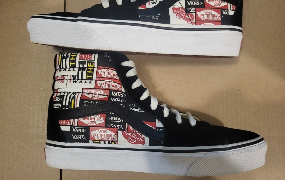 Vans BlackWhite Label Mix Skateboard Shoe Grade School Size 6Y/Womens 7.5