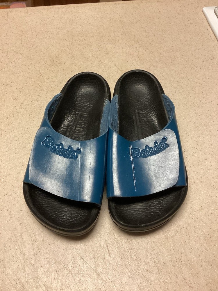 Betula Birkenstock Kids 3.5 Or 36 Blue Slip On Slide Sandals Summer Beach Casual