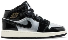 Air Jordan 1 Mid SE GS ‚Black Metallic Silver’Size 6.5Y/8W NWB (FZ3938-001)