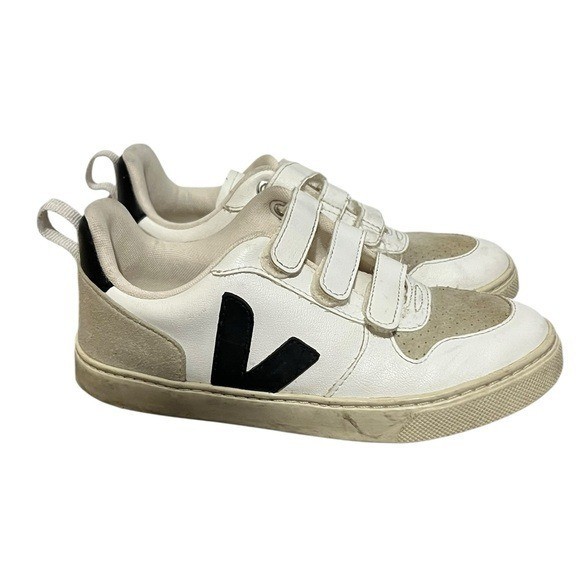 Veja Kids Sneakers Size 3 Hook & Loop White Black