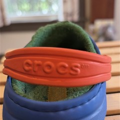 Classic Lined Crocs Toddler Size C11 Blue Bolt Green Orange