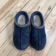 UGG Tasman Navy Blue Suede Shearling Slippers Kids Size 3 1019066K casual slipon