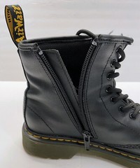 Doc Martens Air Wave Combat Boots Youth Sz 3 Black 1460J Leather Lace Up Zipper