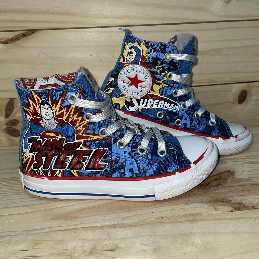 Converse Chuck Taylor All-Star Hi DC Superman Youth Size 12 Used But Super Clean