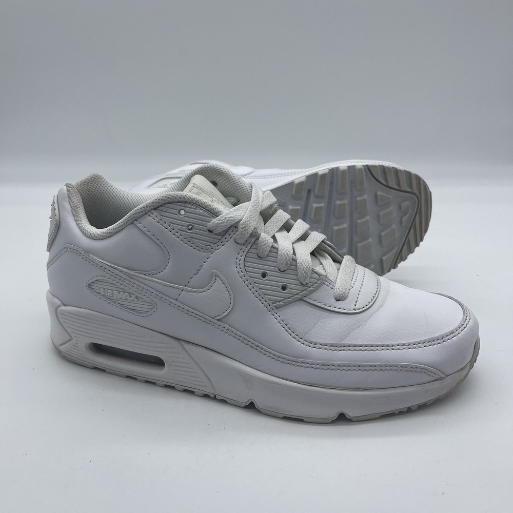 Nike CD6864-100 Air Max 90 Leather GS Youth Size 7Y Shoes Recraft Triple White