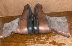 UGG Beacon Size EU 32 / US 2 Brown Leather Two Tone Shearling Lined Boots 5925