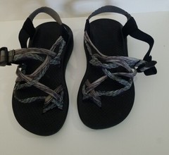 Chaco’s Womens Sz 5 Wide Ecotread Sports Sandals Black and Mint Green/Teal