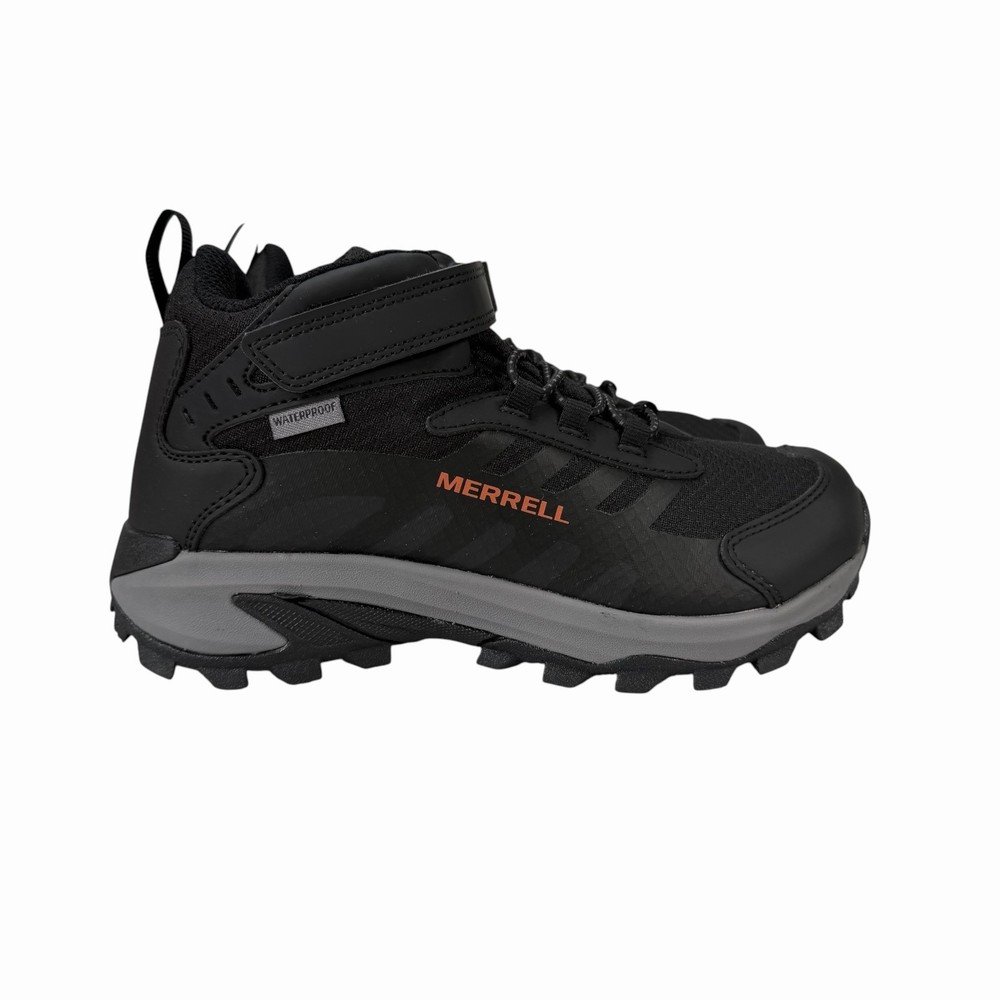 Merrell MOAB Speed 2 Black Orange Waterproof Hiking Boots Youth Size 3