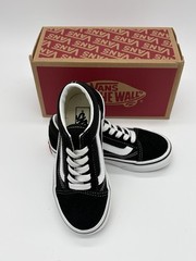 VANS Old Skool Kids Sneakers Black/True White Suede Lace-Up Low Top US 12