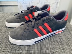 Youth Grey/Neon Orange Adidas Neo comfort footbed size 7 Tennis shoes Sneakers
