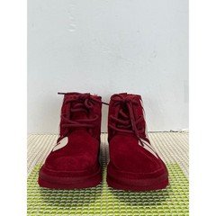 UGG Neumel Graphic Samba Lace Up Boots Kids Size 4 Red Suede 1129054K EUC