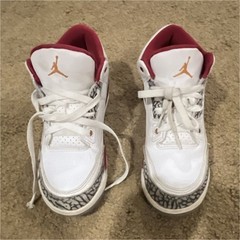 Jordan Air Jordan 3 Unisex Kids 3Y White/Red/Gray Leather Sneakers 429487-126