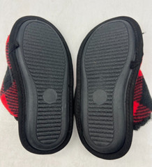 Thereabouts Black and Red Buffalo Plaid Slip On Slippers Kids Size S-M (11-1)