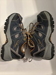 Kids L.L.Bean Trail Model hikers Low Size 12 Carbon Navy/Orange.