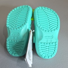 Crocs Classic Clog Unisex Kids Turquoise Slip-On Logo Strap Sandal US 6