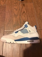 Jordan Air Jordan 4 Retro (GS) White/Blue Leather Sneakers 7Y HF4281 141