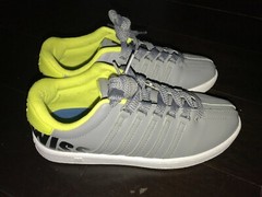 K Swiss Classic Varsity Low Size 5 – Grey with Neon Yellow and Black Detail