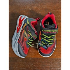 Skechers Flex-Glow Light Up Sneakers Kids 7T Red Black Light Up Athletic Shoes