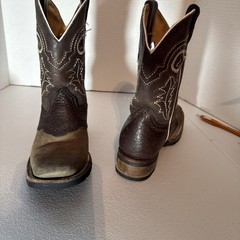 Red Hawk Boot Co. Brown Tan Western Boots Kids Size 21. 14 Heel To Toe Is 9.5”