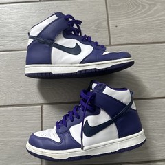 Nike Dunk High Men’s High Top Sneakers Purple/White Lace-Up Size 7Y