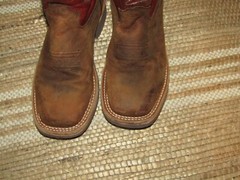 Old West BSC1889 Burgundy Leather Pull On Square Toe Western Boots Kids US 1.5 D
