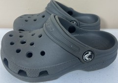 🍀 Crocs Classic Kids C10 Gray Slip On Sandals Unisex Iconic Comfort Shoes!