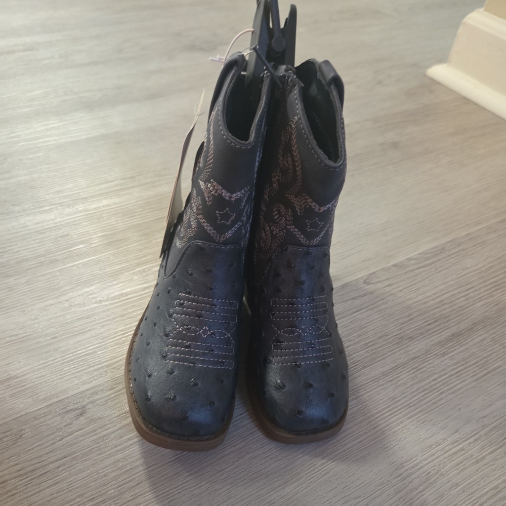 Paws Navy Cowboy Boot Size 9 Kids 4year old