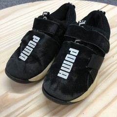 Puma Shoes Children 28 Athletic Sneakers Black Hook & Loop Comfort Round Toe