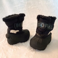 SOREL Kids Snow Commander Waterproof Winter Boots Size 4 Warm Easy Closure New