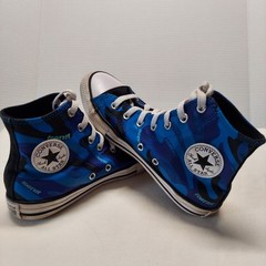 Chuck Taylor Converse All Star High Top Athletic Shoes Blue Camo Size 3