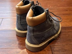 Timberland A14WU Wheat Blue Brown Boys 10 Premium 6″ Waterproof Leather Boots