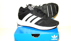adidas OrthoLite Black/White 3-Stripes Slip-On Athletic Shoes Toddler Kids 9K