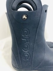 Croc’s Kids Boots Navy Blue Handle It Rain Boots Mud Slip On Size J2