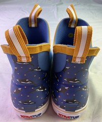 Xtratuf Kid’s Ankle Deck Boots-Light Blue/Whale Pattern-Size: 5