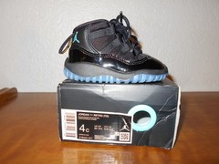 Jordan 11 Retro (TD) Black/Gamma Blue-Black 378040-047 Sneakers Size 4c