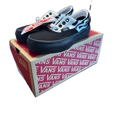 Vans Kid’s Era Metallic Flame Black Silver Kids Size 11