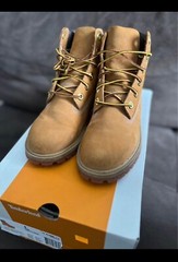 Timberland Juniors Premium DBL Wheat Nubuck,Genuine Leather~US 4 M~EUR 35~12909