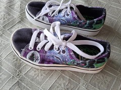 Monster Jam-Grave Digger-Canvas Upper Lace Up Sneakers- Kids Size 11