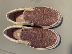 VANS Glitter Slip-On Pink Iridescent Unisex Kids Shoes Size 3