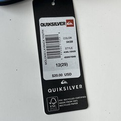 NEW Quicksilver Molokai Lay Back Youth Size 12 Flip Flops Blue Black Sandals NWT